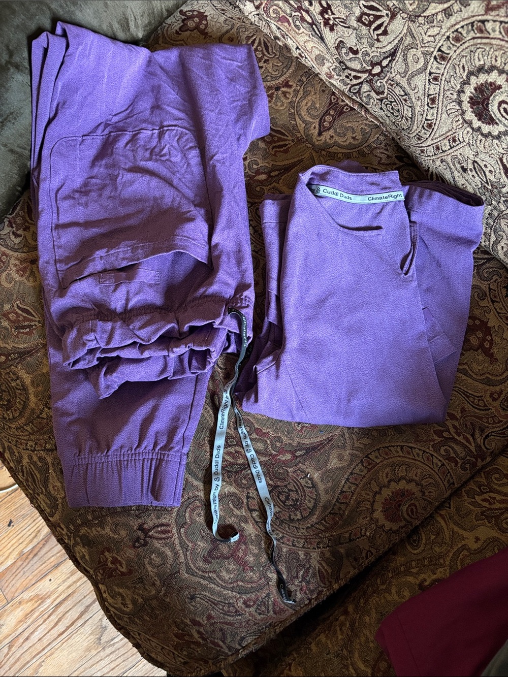 Cuddl Duds Purple Women's Drawstring Joggers
